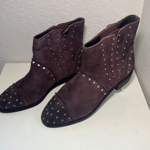 Metaphor Brown Indy Ankle Boots With Studs Size 8